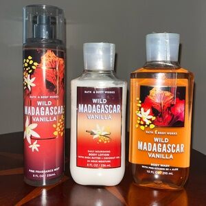 Bath & Body Works Wild Madagascar Vanilla Set of 3